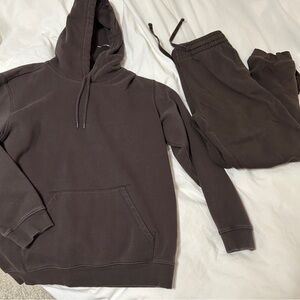 h&m brown sweat suit set